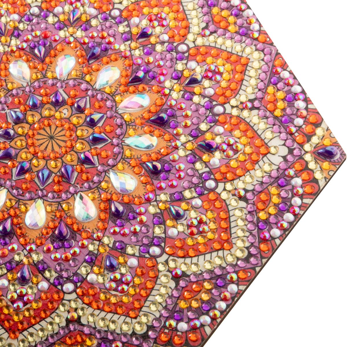 Ember orchid diamond painting wooden box close-up finished