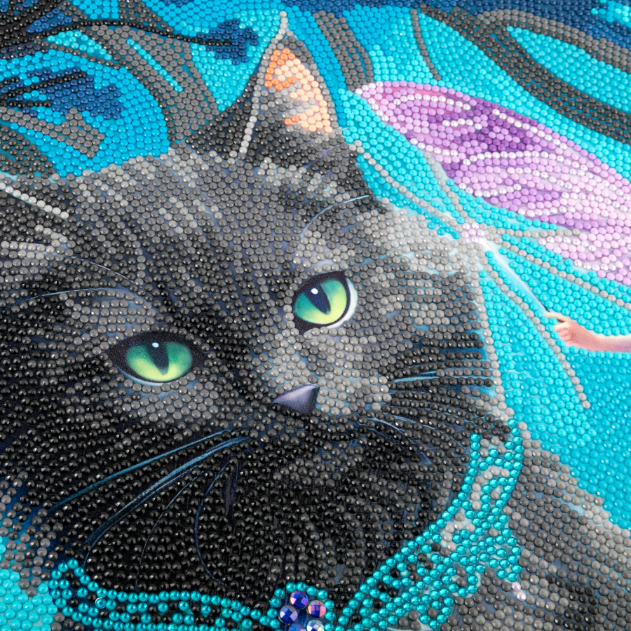 The Fairy & The Midnight Cat Crystal Art Canvas Kit 40x50cm