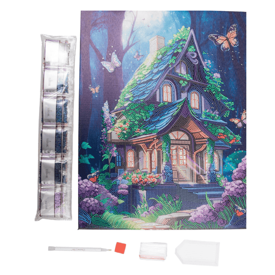 Fantasy House Crystal Art Canvas Kit 35x45 3