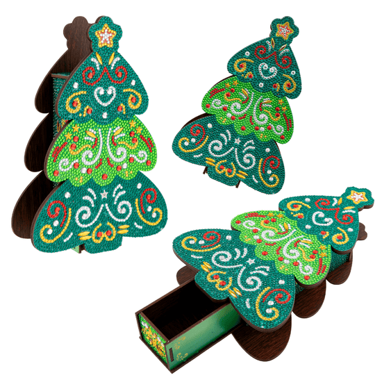 Festive Crystal Art Wooden Boxes Kit Set 9