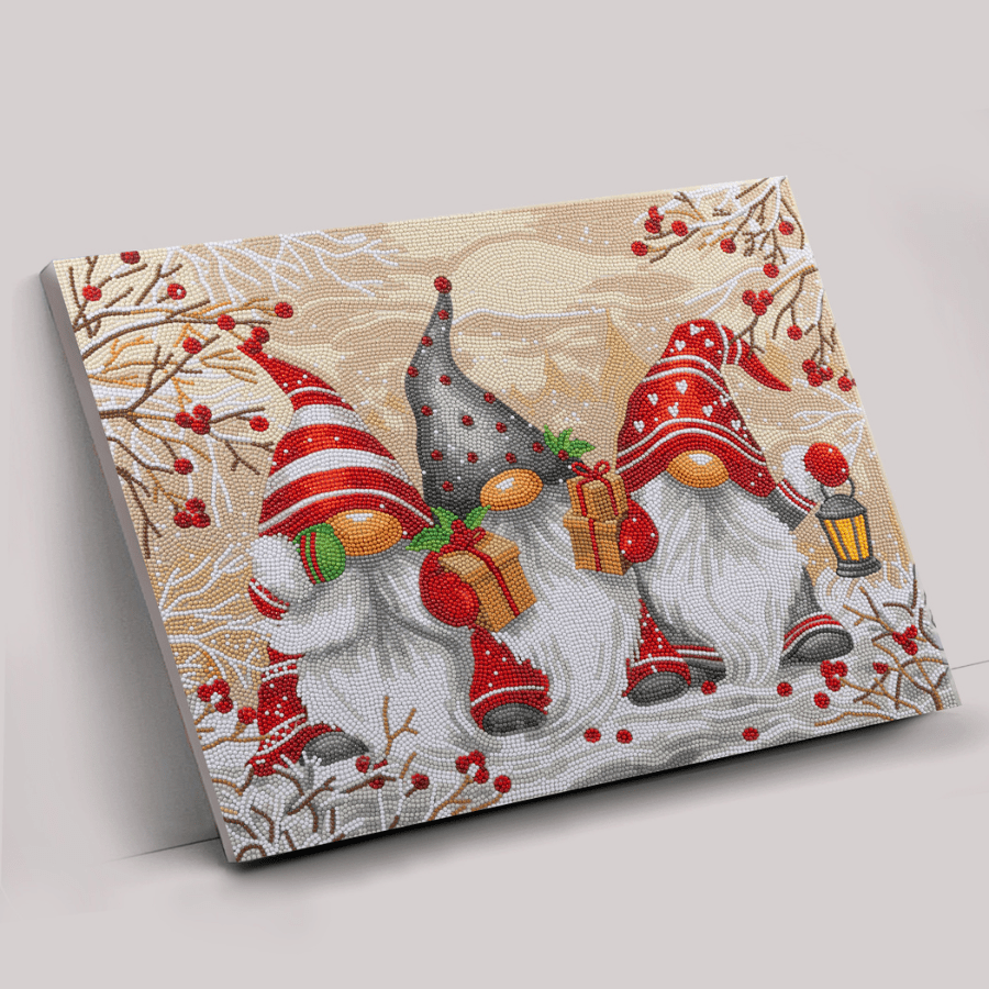 Festive Trio Crystal Art Framed Canvas Kit 50x40cm tilted