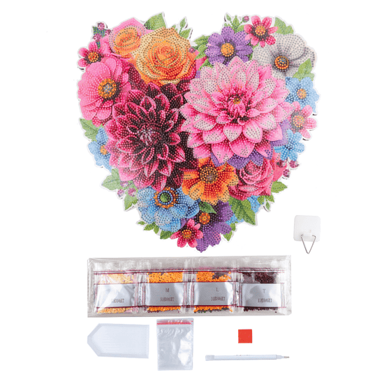 Floral Heart Crystal Art Hanging Decoration 1