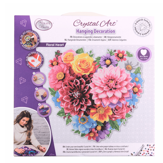 Floral Heart Crystal Art Hanging Decoration 4