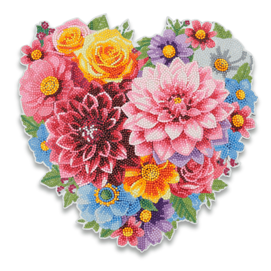Floral Heart Crystal Art Hanging Decoration