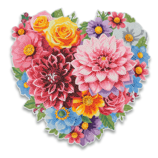 Floral Heart Crystal Art Hanging Decoration