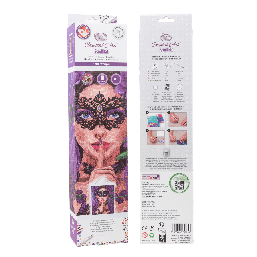Floral Whisper Crystal Art Scroll Kit 40x50 4