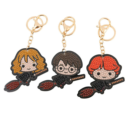 "Flying Friends" Harry Potter Crystal Art Keyring Kit Front All