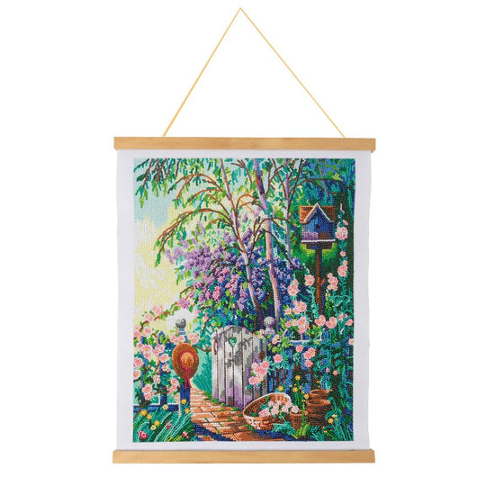 "Garden Scroll" Crystal Art Scroll Kit 35x45cm Front