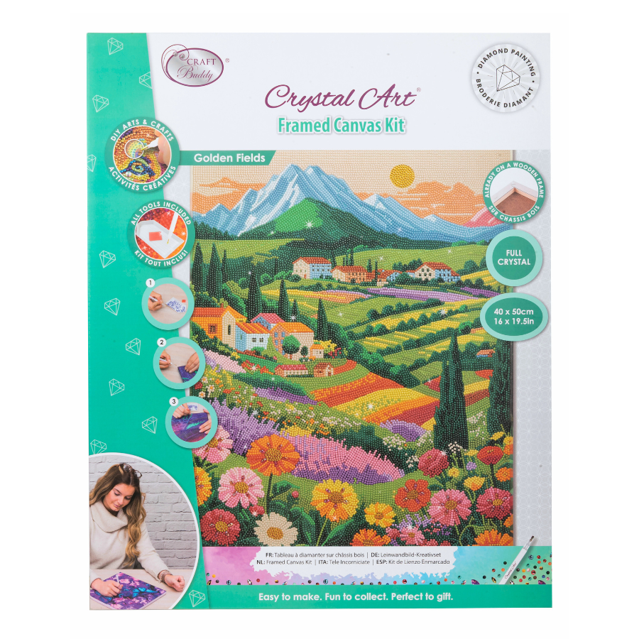 Golden Fields Crystal Art Framed Canvas Kit 40x50cm