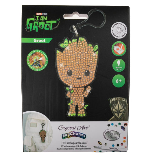 "Groot" Crystal Art Backpack Charm Kit MARVEL Front Packaging