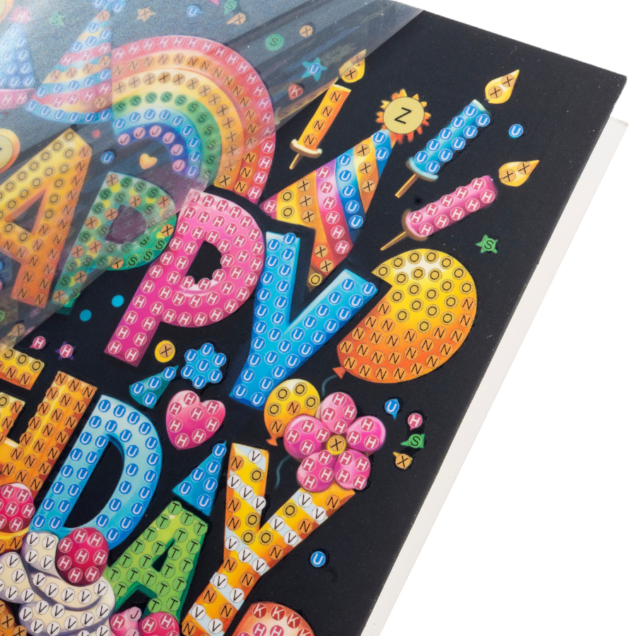Happy Birthday Crystal Art Card Kit 15x15  2