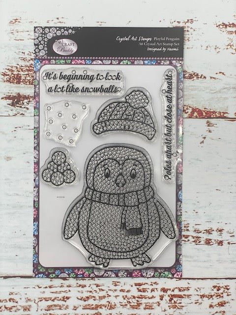 Craft Buddy Crystal Art Playful Penguin A6 Stamp Set