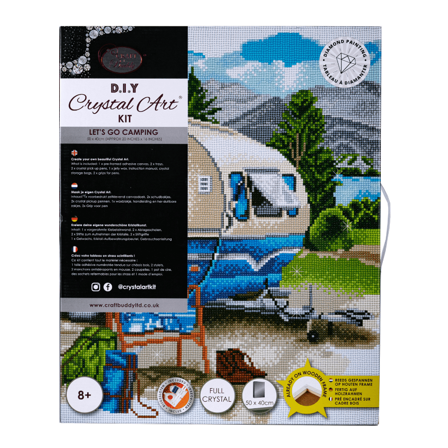Let's Go Camping Crystal Art Framed Canvas Kit 40x50cm