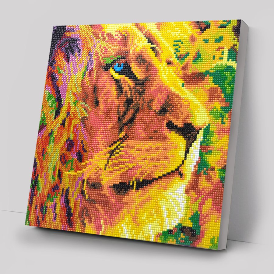 Lions Courage Crystal Art 30x30 Canvas 5