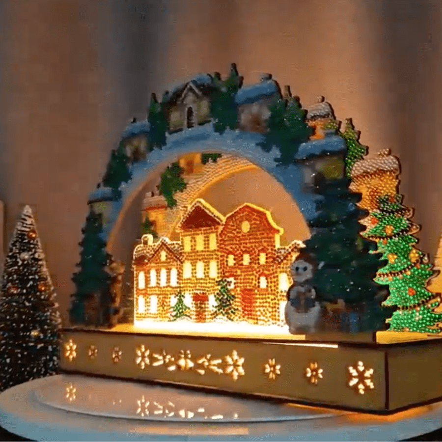 Nordic Village 3D Crystal Art Light Up Scene Kit