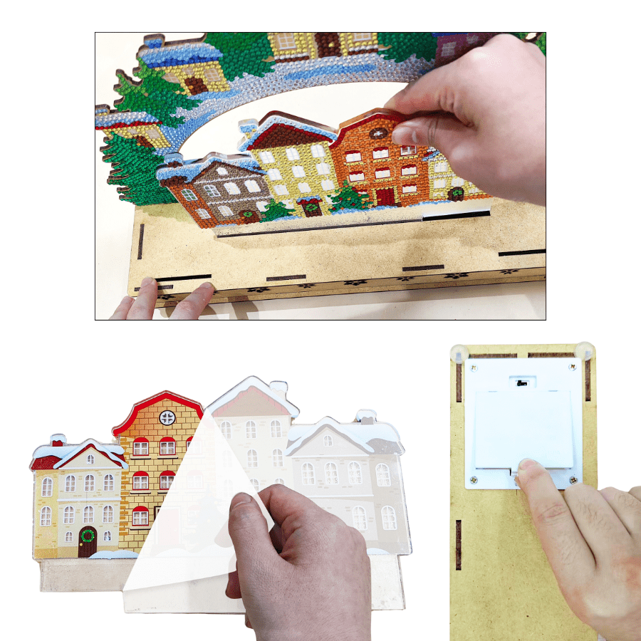 Nordic Village 3D Crystal Art Light Up Scene Kit