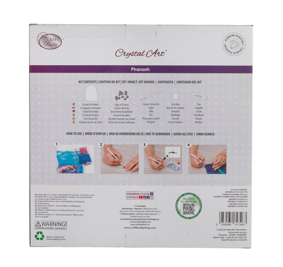 Pharoah diamond art decoration back packaging