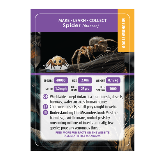 Spider Crystal Art Wildlife Buddies card front
