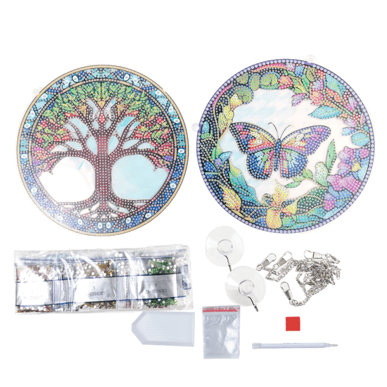 Tree Butterfly Crystal Art Hanging Lightcatcher Kit 3