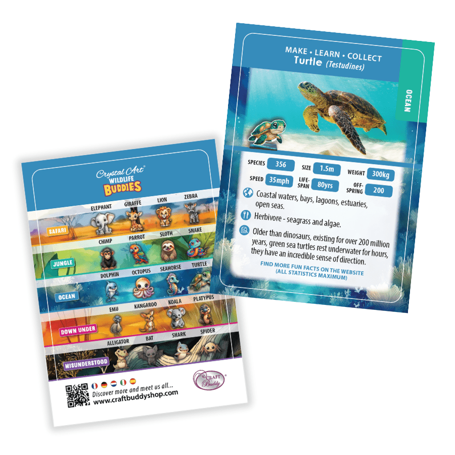 Turtle Crystal Art Wildlife Buddies educard