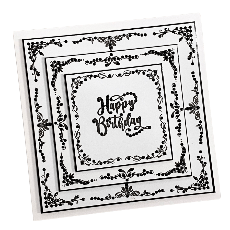 All Kinds Of Birthday Greetings Crystal Art A6 Scrapbook Stamp Set
