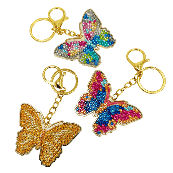 Bella Butterfly Crystal Art Metal Keyring Kit