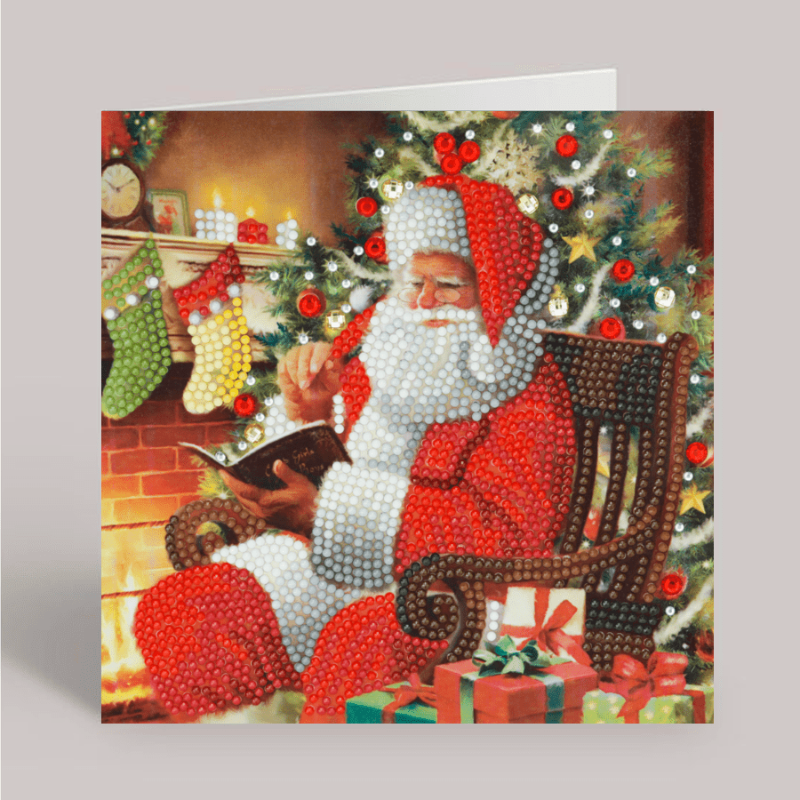 "Santa's Wish" Crystal Art Card Kit 18x18cm