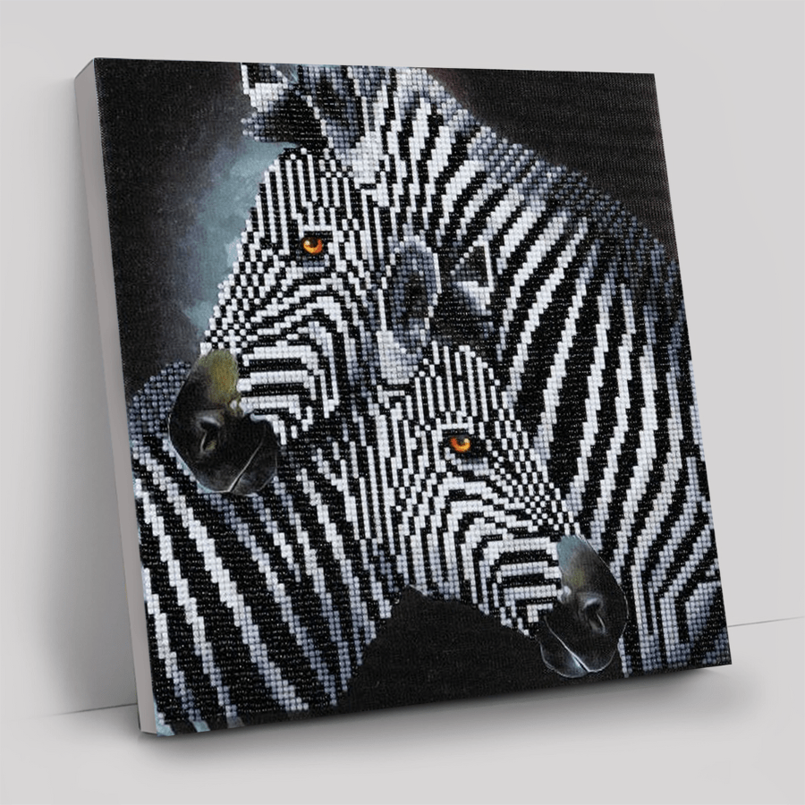"Zebra Hugs" Crystal Art Canvas Kit 30x30cm
