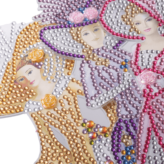 Victorian Ladies Crystal Art Wooden Decoration Set 7