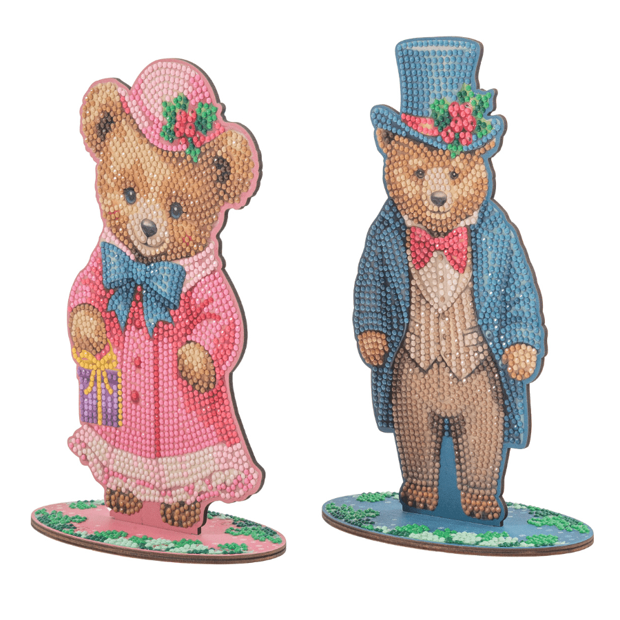  Victorian Teddy Bears Crystal Art Wooden Decoration Kit side