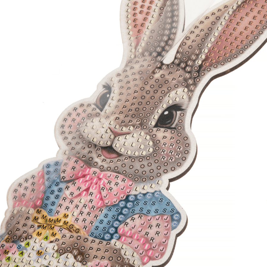 Vintage Bunnies Crystal Art Wooden Decoration