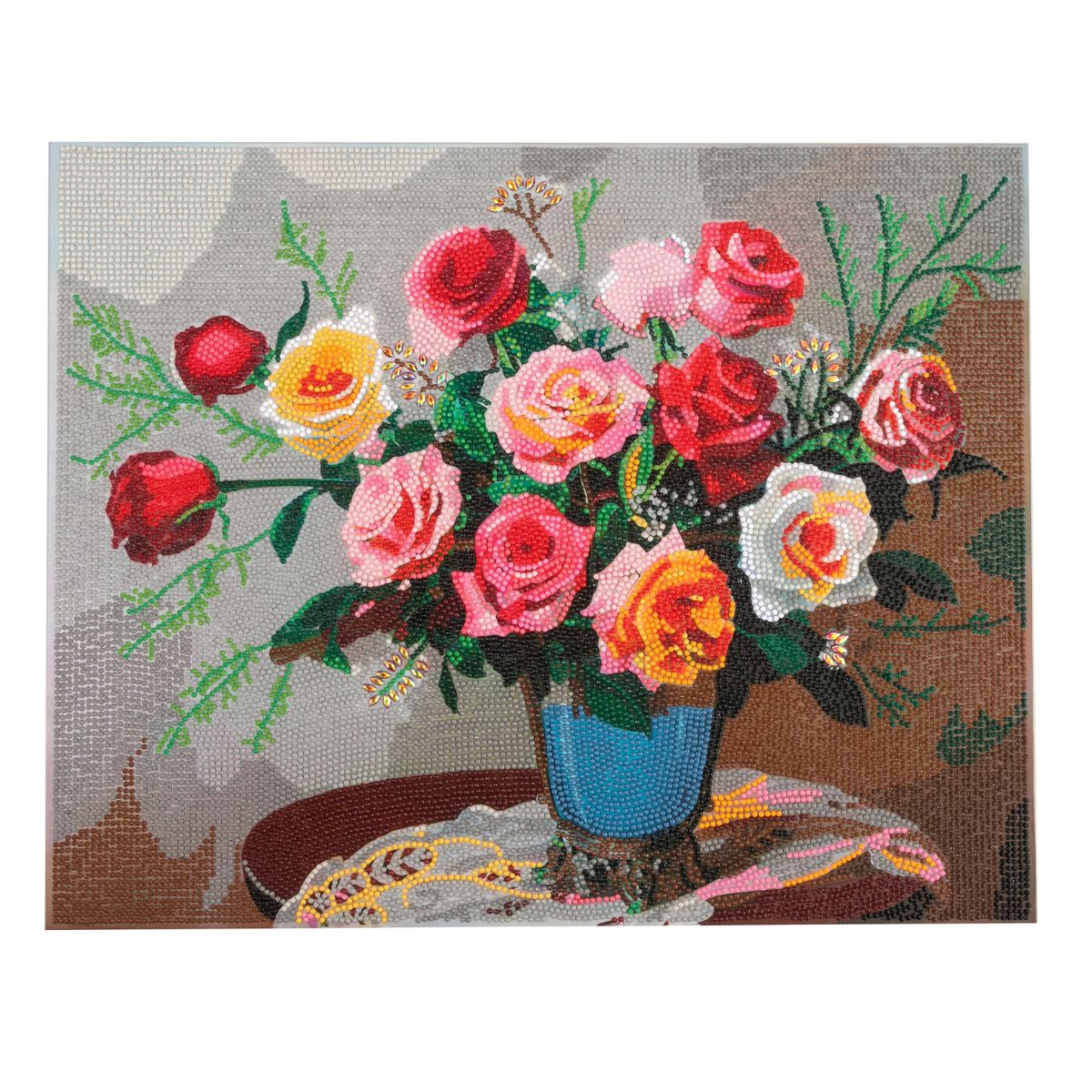 Vintage roses crystal art canvas 40x50