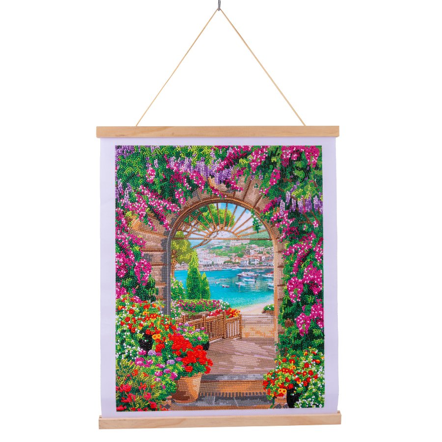 "Window To Paradise" Crystal Art Scroll Front