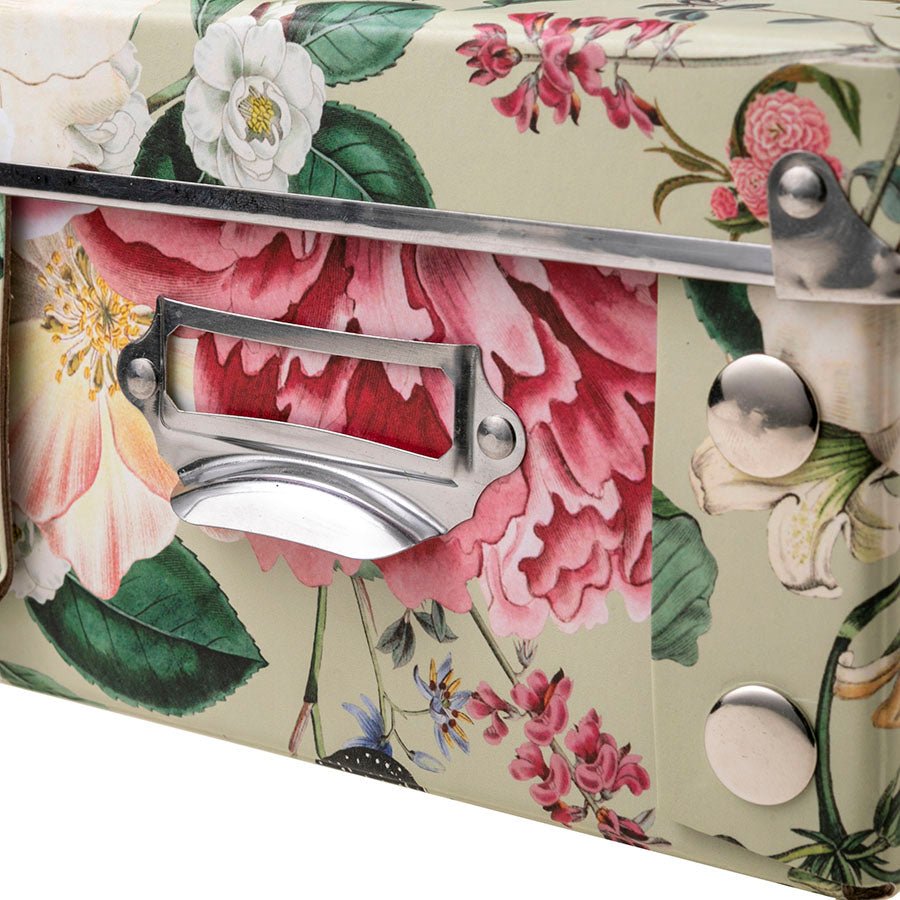 Flower foldable storage boxes handle