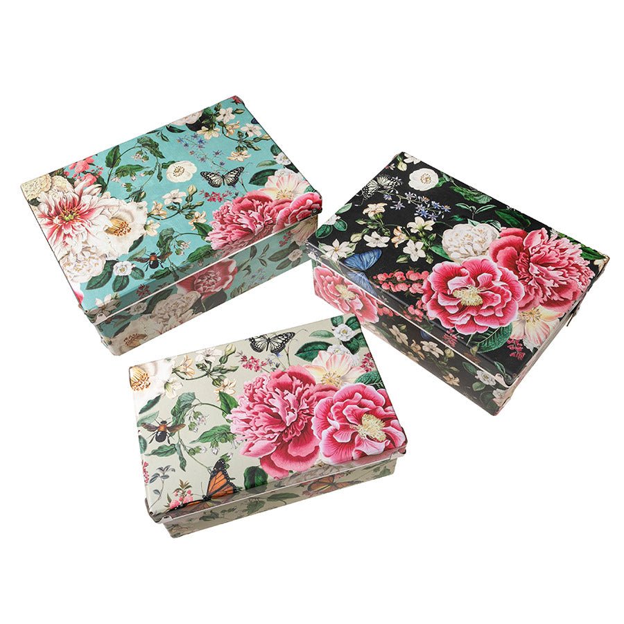 Flower foldable storage boxes set