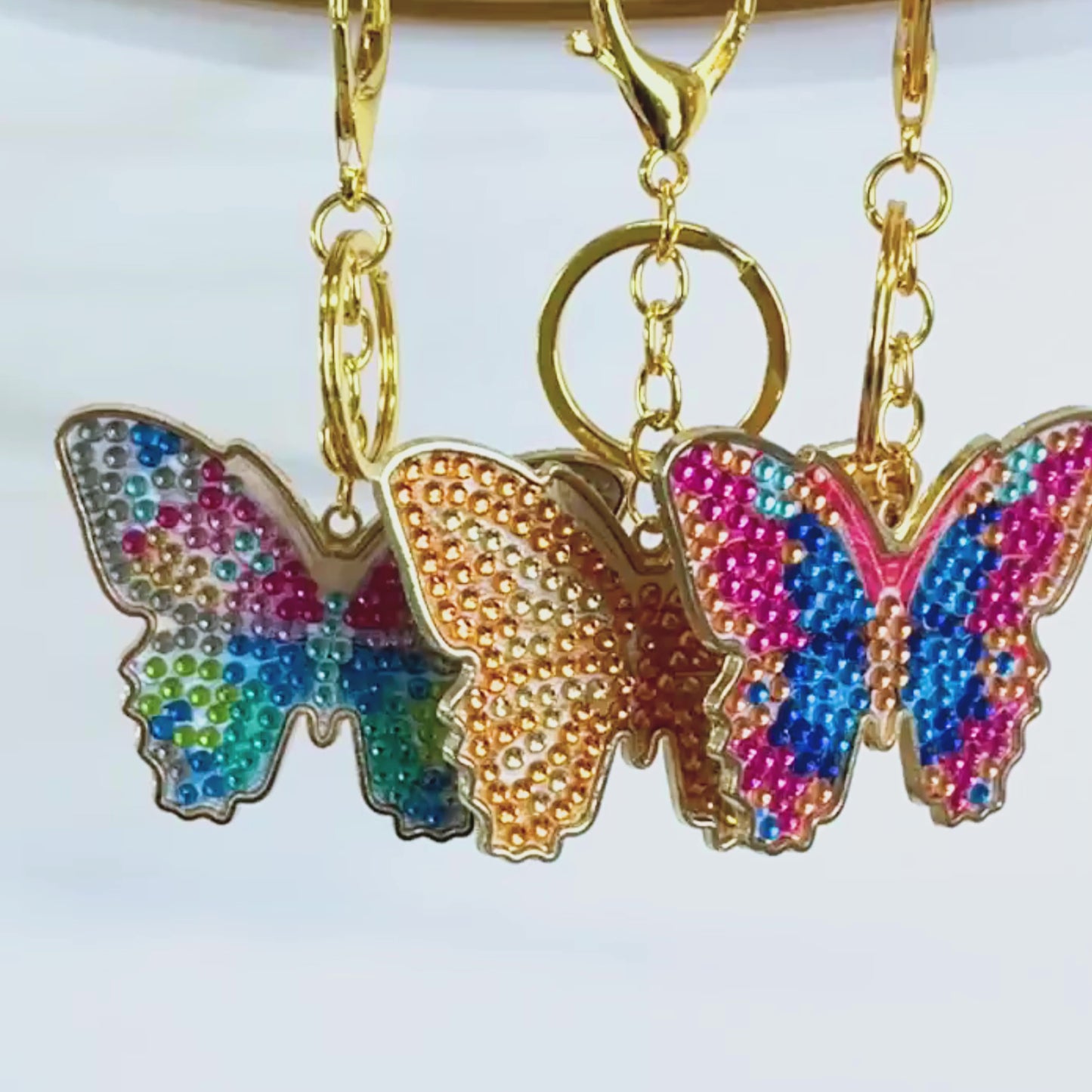 Bianca Butterfly Crystal Art Metal Keyring Kit