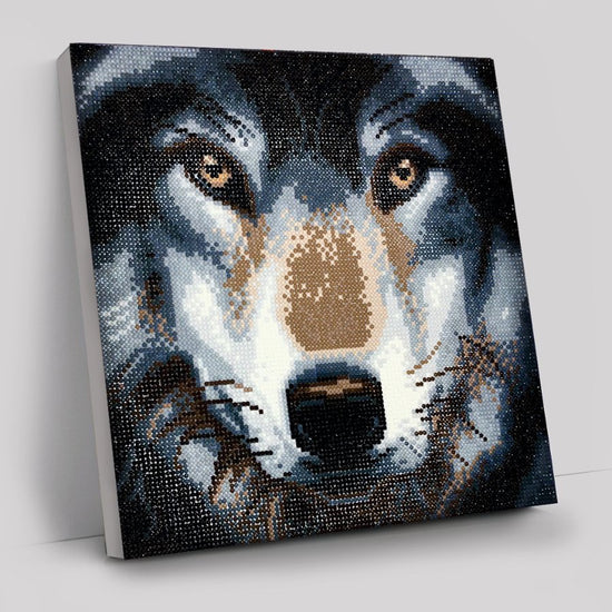 "Wolf" Crystal Art Canvas Kit 30x30cm