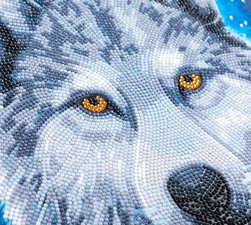 Moonlight wolf crystal art kit close up