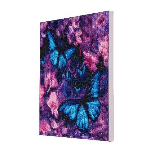 "Blue Violet Butterflies" Crystal Art Canvas Kit 30x30cm