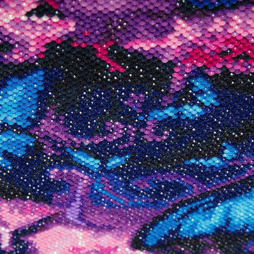 "Blue Violet Butterflies" Crystal Art Canvas Kit 30x30cm