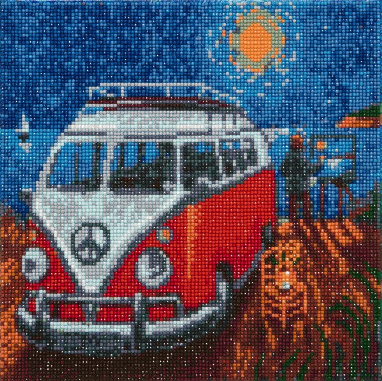 "Camper Van Go" Crystal Art Canvas Kit 30x30cm