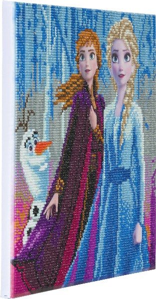 "Elsa, Anna & Olaf" Crystal Art Kit 30x30cm Side 