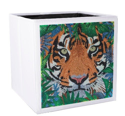 "Tiger" Crystal Art Folding Storage Box 30x30cm Side