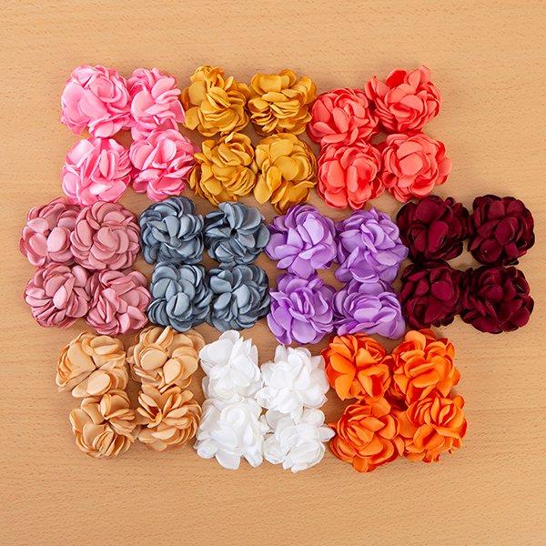 Luxury Satin Flowers - Pack of 40 - 10 colours