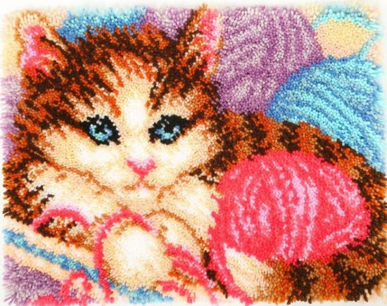 "Playful Cat" Latch Hook Rug Kit 48*64cm