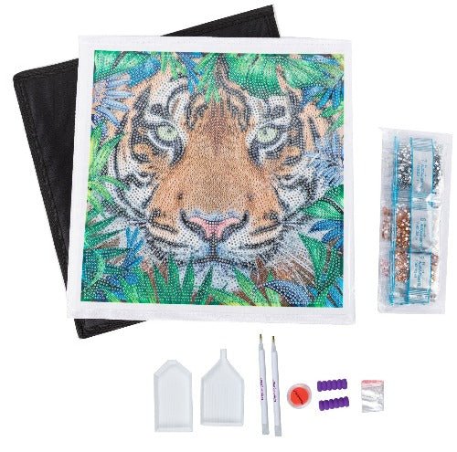 "Tiger" Crystal Art Folding Storage Box 30x30cm Content 