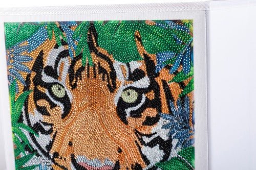 "Tiger" Crystal Art Folding Storage Box 30x30cm Close Up