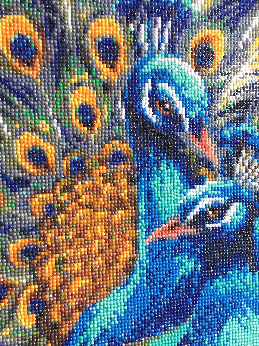 "Blue Rapsody Peacocks" Crystal Art Canvas Kit 40x50cm