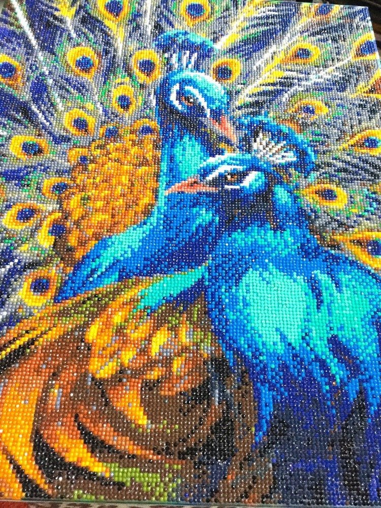 "Blue Rapsody Peacocks" Crystal Art Canvas Kit 40x50cm