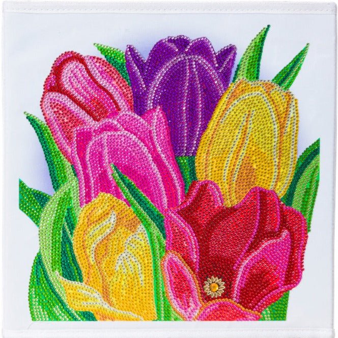 "Terrific Tulips" Crystal Art Folding Storage Box 30*30cm